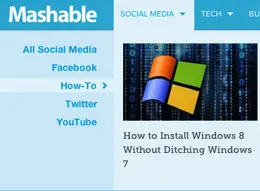 Mashable的下拉式导航设计