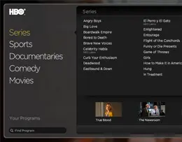 HBO的导航菜单设计