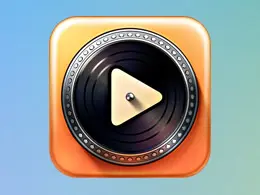 Turnplay黑胶唱片播放机图标设计