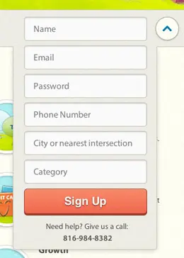 Zaarly业务扩展的登录表单设计