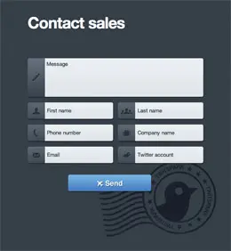 Twitspark网站联系表格设计