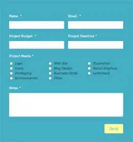 页脚的艺术表单设计