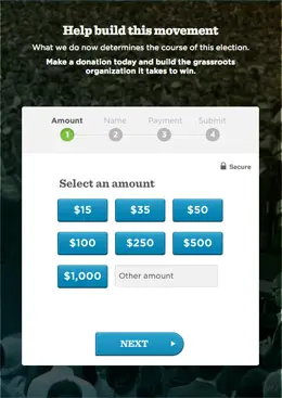 奥巴马的捐赠网页表单设计