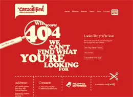 Carsonified网站创意404页面设计