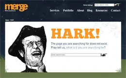 Merge网站创意404页面设计