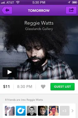 Jukely现场音乐表演手机应用界面设计