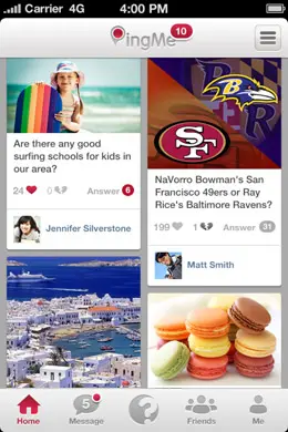 PingMe分享有趣的手机应用界面设计