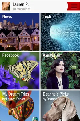 Flipboard社会新闻杂志手机应用界面设计