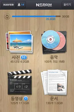 Naver的N驱动器图片备份应用界面设计
