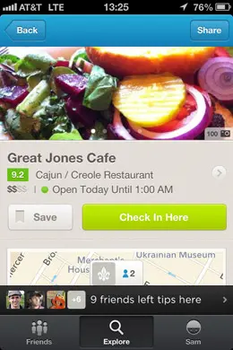 新版Foursquare社交应用界面设计