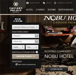 凯撒宫酒店网站预订表单设计