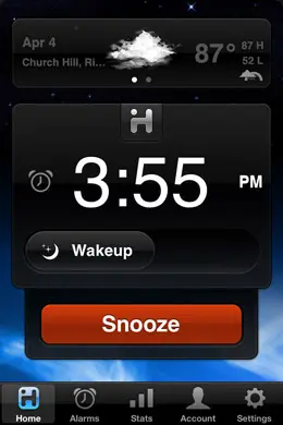 iHome闹钟应用程序手机界面设计