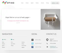 Otixo网站404创意页面设计