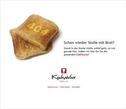 Die Kochschule in Berlin网站404创意页面设计