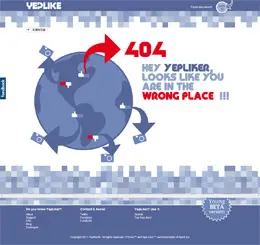 YepLike!网站404创意页面设计