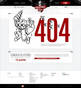 Irrational Games网站404创意页面设计