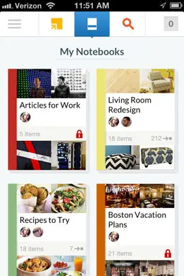 Springpad书签应用手机界面设计