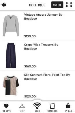 Topshop购物应用手机界面设计