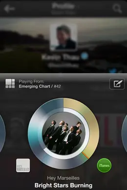 Twitter音乐应用手机界面设计