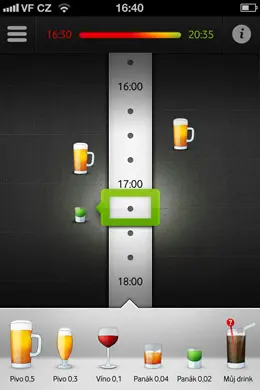 Promile.info酒精测试应用程序界面设计