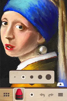 蜡笔风格绘画应用程序手机界面设计